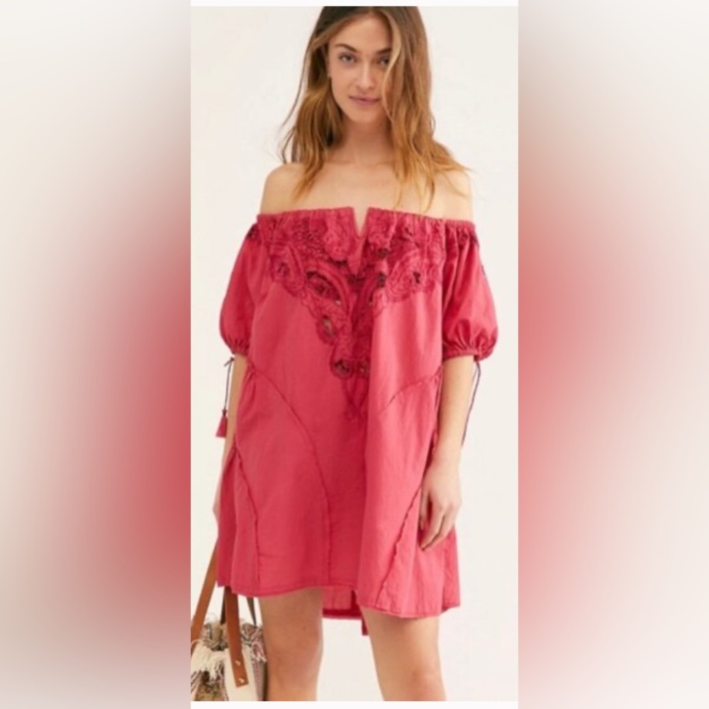 NWT Free People Women’s boho Embroidered Mini Dress - Small